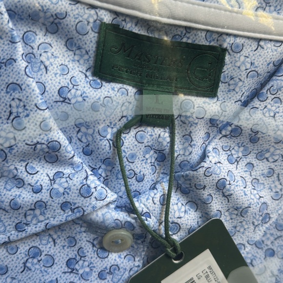New Masters Peter Millar Blue and White Azaleas Polo - Picture 3 of 4